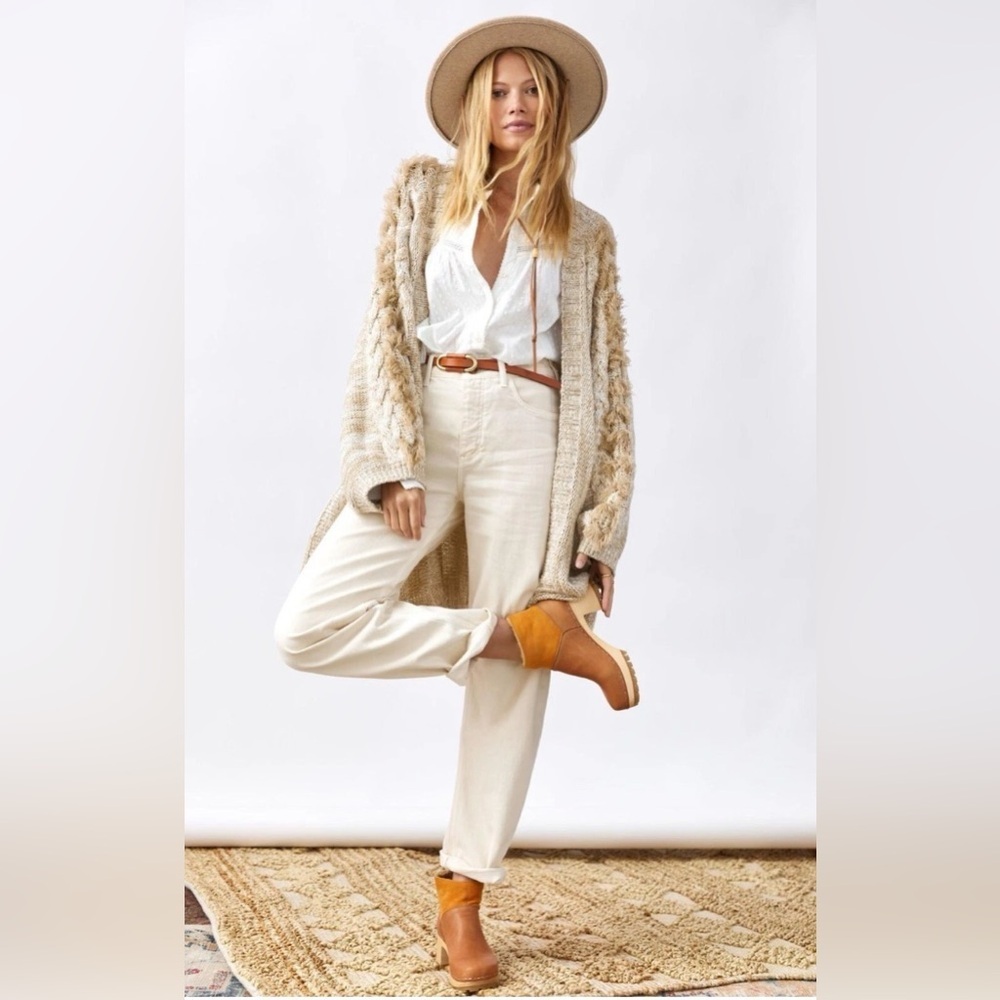 Anthropologie Braided-Sleeve Cardigan, Size One Size